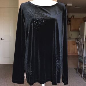 Bechamel Sequins Velvet Black Blouse Size XL